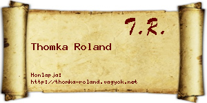Thomka Roland névjegykártya